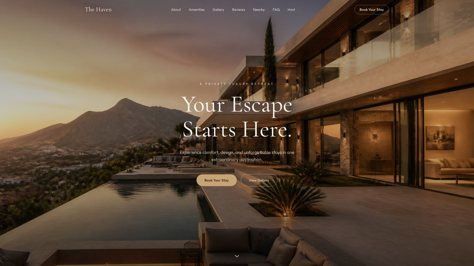 Luxury Airbnb website